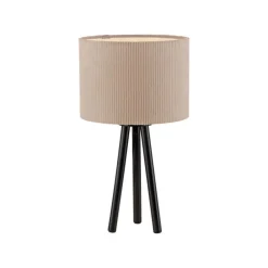 Wohnzimmerlampen|Schlafzimmer Lampen*Just Light Blendarme NachtTischlampe Tripod Stoffschirm E27 46 cm