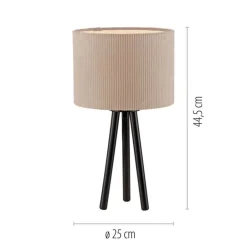Wohnzimmerlampen|Schlafzimmer Lampen*Just Light Blendarme NachtTischlampe Tripod Stoffschirm E27 46 cm
