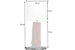 Tischlampen|Schlafzimmer Lampen*Invicta Interior Blendarme Nachttischleuchte Holz Stoff E27 58 cm groß