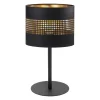 TK Lighting Blendarme Nachttischleuchte Schwarz Gold E27 39 cm< Tischlampen|Stofflampen