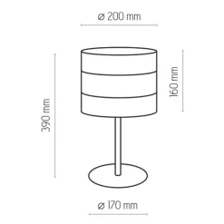TK Lighting Blendarme Nachttischleuchte Schwarz Gold E27 39 cm< Tischlampen|Stofflampen