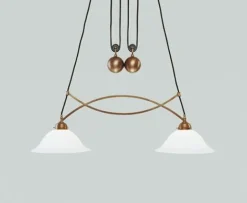 Hängelampen|Bürolampen*Berliner Messingleuchten Blendarme Pendelleuchte Berliner Messing Glas E27 92 cm