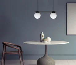 Belis Blendarme Pendelleuchte Glaskugeln E27 2-flmg Schwarz< Hängelampen|Bürolampen