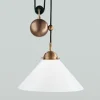Hängelampen|Bürolampen*Berliner Messingleuchten Blendarme Pendelleuchte Messing Glas E27 L:30 cm
