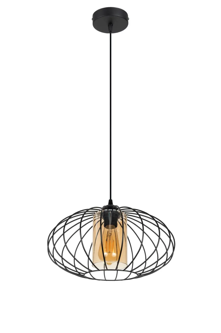 Belis Blendarme Pendelleuchte Schwarz Honig Ø34 cm E27 Retro< Hängelampen|Bürolampen