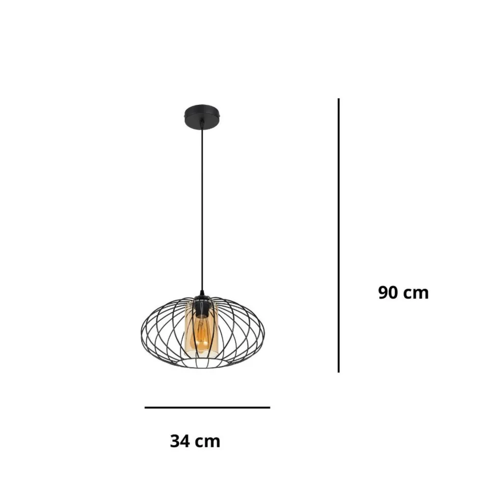 Belis Blendarme Pendelleuchte Schwarz Honig Ø34 cm E27 Retro< Hängelampen|Bürolampen