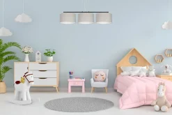 Belis Blendarme Pendelleuchte Stoff Schwarz Grau E27 L:100 cm< Bürolampen|Wohnzimmerlampen