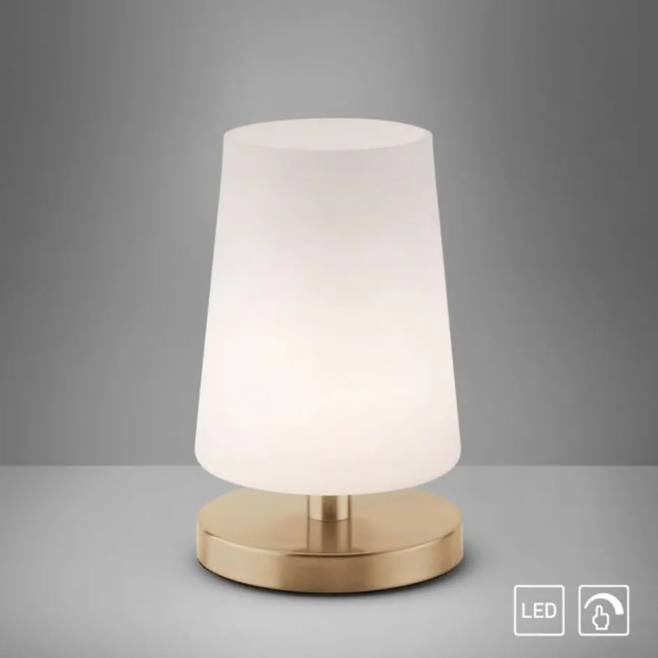 Wohnzimmerlampen|Schlafzimmer Lampen*Paul Neuhaus Blendarme Tischlampe dimmbar Touch Glas G9 inklusive