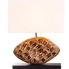 Invicta Interior Blendarme Tischlampe Stoff Akazie Kautschuk wohnlich< Tischlampen|Schlafzimmer Lampen