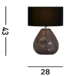 Searchlight Blendarme Tischleuchte Glas Stoff 44,5 cm E27 Schwarz< Wohnzimmerlampen|Glaslampen