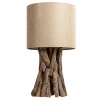 Invicta Interior Blendarme Tischleuchte Holz Leinen 50 cm E27 wohnlich< Tischlampen|Schlafzimmer Lampen
