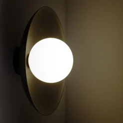 TK Lighting Blendarme Wandlampe Schwarz Metall Glas G9 Ø28 cm< Wandleuchten|Flurlampen