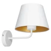 Wandleuchten|Schlafzimmer Lampen*Luminex Blendarme Wandlampe Weiß Gold Stoff Metall E27 H:23 cm