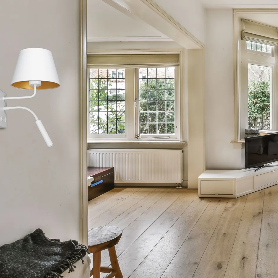 Wandleuchten|Schlafzimmer Lampen*Luminex Blendarme Wandlampe Weiß Gold Stoff Lesearm E27 G9