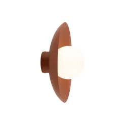 Wandleuchten|Flurlampen*TK Lighting Blendarme Wandleuchte Ziegelrot Metall Glas G9 Ø28 cm