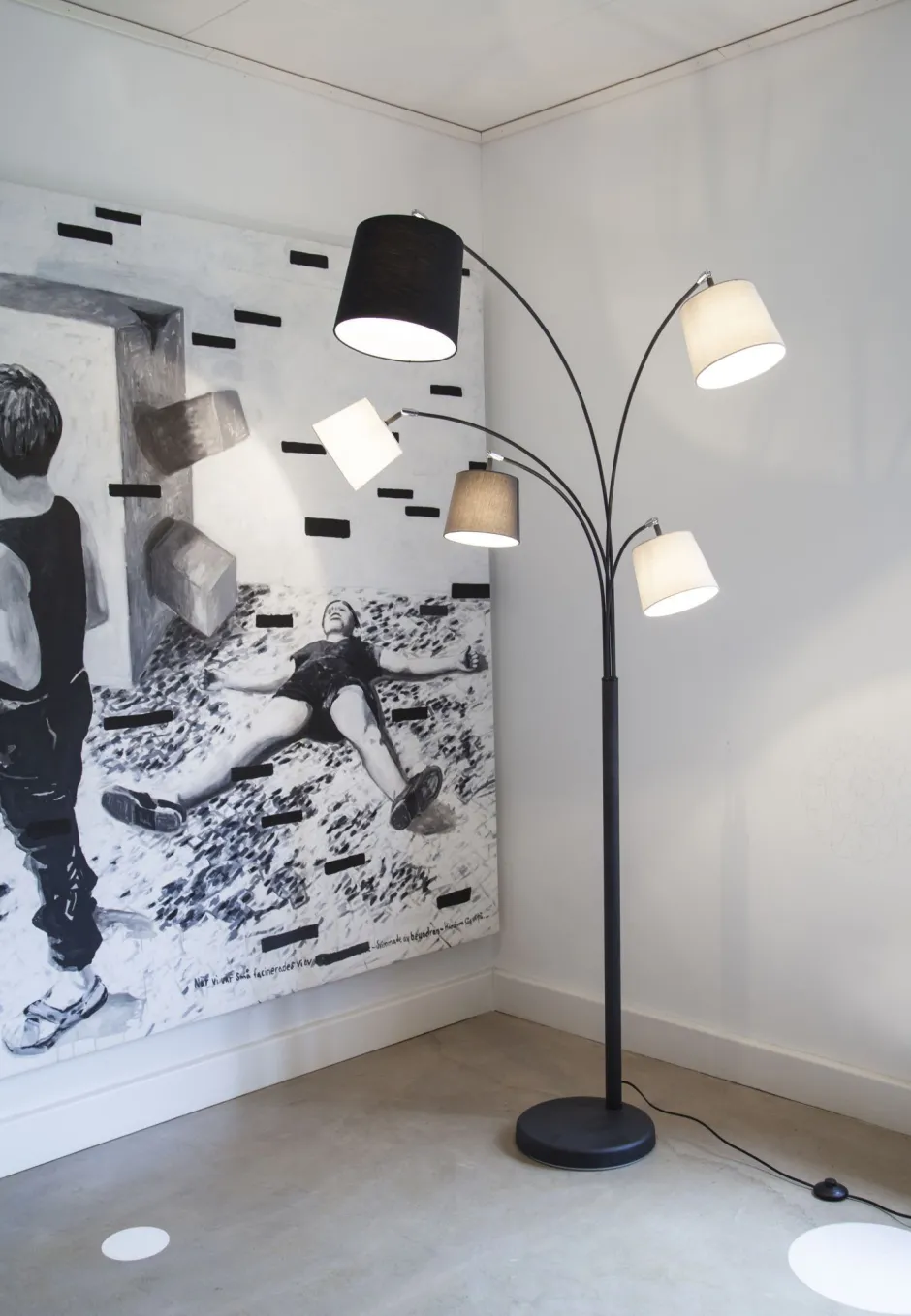 Wohnzimmerlampen|Stofflampen*By Rydéns Bodenleuchte groß 200 cm 5-flammig E14 verstellbar