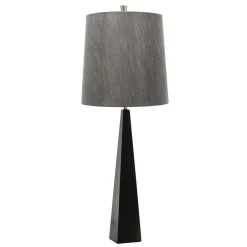 Elstead Bodenleuchte Wohnzimmer Schwarz Grau 79cm hoch< Stofflampen|Designerlampen