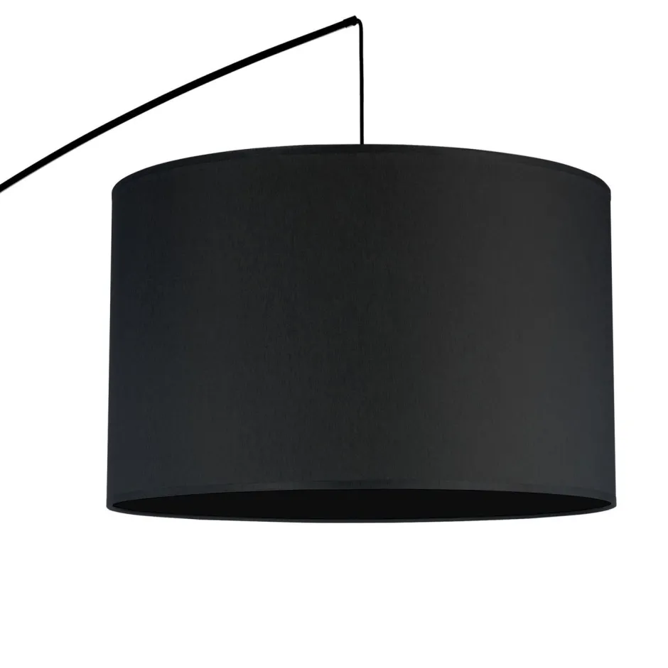 TK Lighting Bogenleuchte Schwarz Metall Stoff 245 cm hoch XXL E27< Stofflampen|Moderne Lampen
