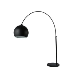 Searchlight Bogenleuchte Schwarz verstellbar 203 cm hoch Metall Marmor< Bürolampen|Wohnzimmerlampen