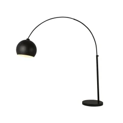Searchlight Bogenleuchte Schwarz verstellbar 203 cm hoch Metall Marmor< Bürolampen|Wohnzimmerlampen