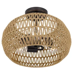 Deckenleuchten|Flurlampen*Elstead Boho Deckenlampe Seil Metall D: 40,6 cm rund 3x E27 Modern