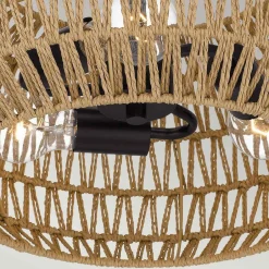 Deckenleuchten|Flurlampen*Elstead Boho Deckenlampe Seil Metall D: 40,6 cm rund 3x E27 Modern