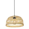 Hängelampen|Wohnzimmerlampen*Searchlight Boho Hängelampe Korb Ø 40 cm Bambus für E27NAtur Schwarz