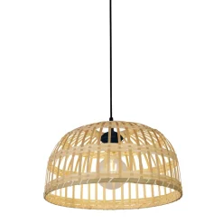 Hängelampen|Wohnzimmerlampen*Searchlight Boho Hängelampe Korb Ø 40 cm Bambus für E27NAtur Schwarz