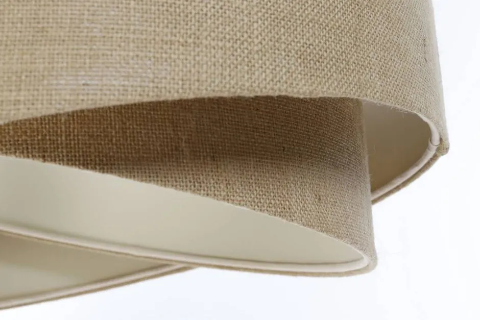 BPS Koncept Boho Hängelampe Stoff D: 50 cm rund E27 Natur Modern INGRAM< Bürolampen|Schlafzimmer Lampen