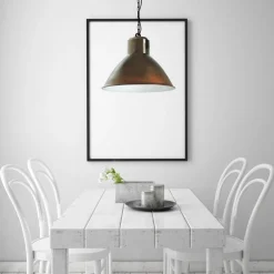 Industrie Lampen|Vintage Lampen*Masterlight Braune Hängelampe Industrie Design Made in EU