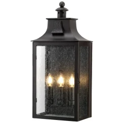 Elstead Braune Wandlampe Stahl Regenglas IP44 Vintage Haus< Außenwandleuchten|Vintage Lampen