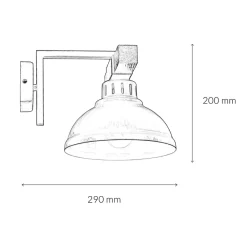Luminex Braune Wandleuchte Echt Holz Metall Made in EU E27< Wandleuchten|Esszimmer Lampen