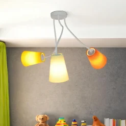 Kinderzimmerlampen|Kinderlampen*Easylight Bunte Deckenlampe 3-flmg Orange Gelb Grün flexibel