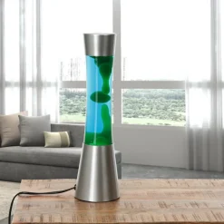 Retro Lampen|Lavalampen*Easylight Bunte Lavalampe Blau Grün mit Schalter H:39cm SANDRO