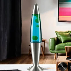 Easylight Bunte Lavalampe Blau Wachs Grün JENNY 42cm hoch< Retro Lampen|Lavalampen