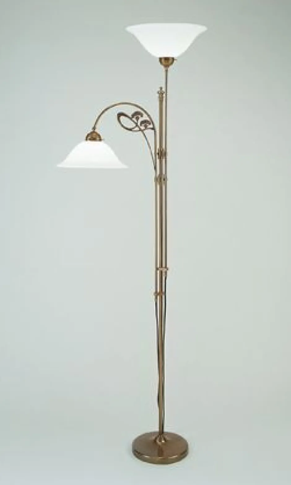 Berliner Messingleuchten Deckenfluter Glas Berliner Messing E27 200 cm blendarm< Wohnzimmerlampen|Metall Lampen