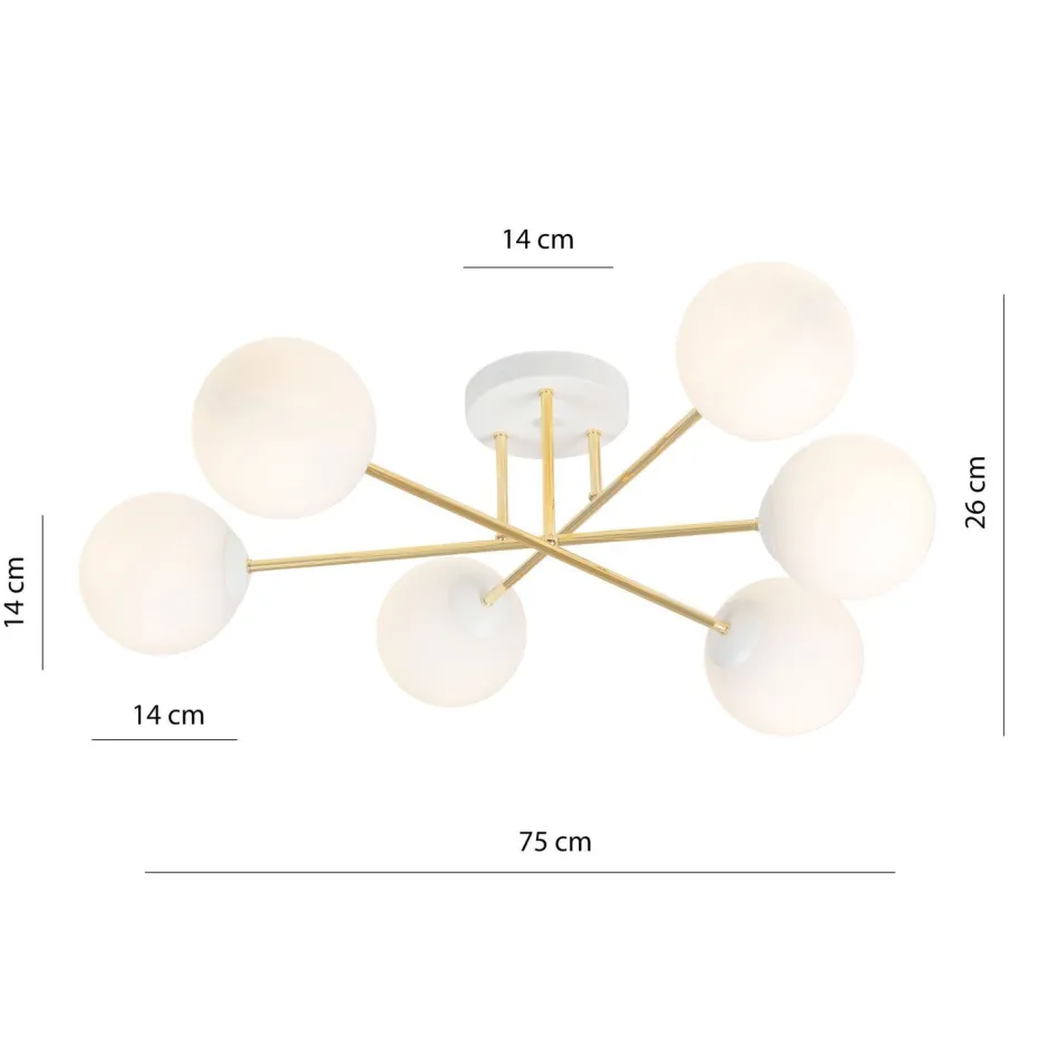 Emibig Deckenlampe ANNETTA Metall Glas Kugel Schirme< Deckenleuchten|Flurlampen