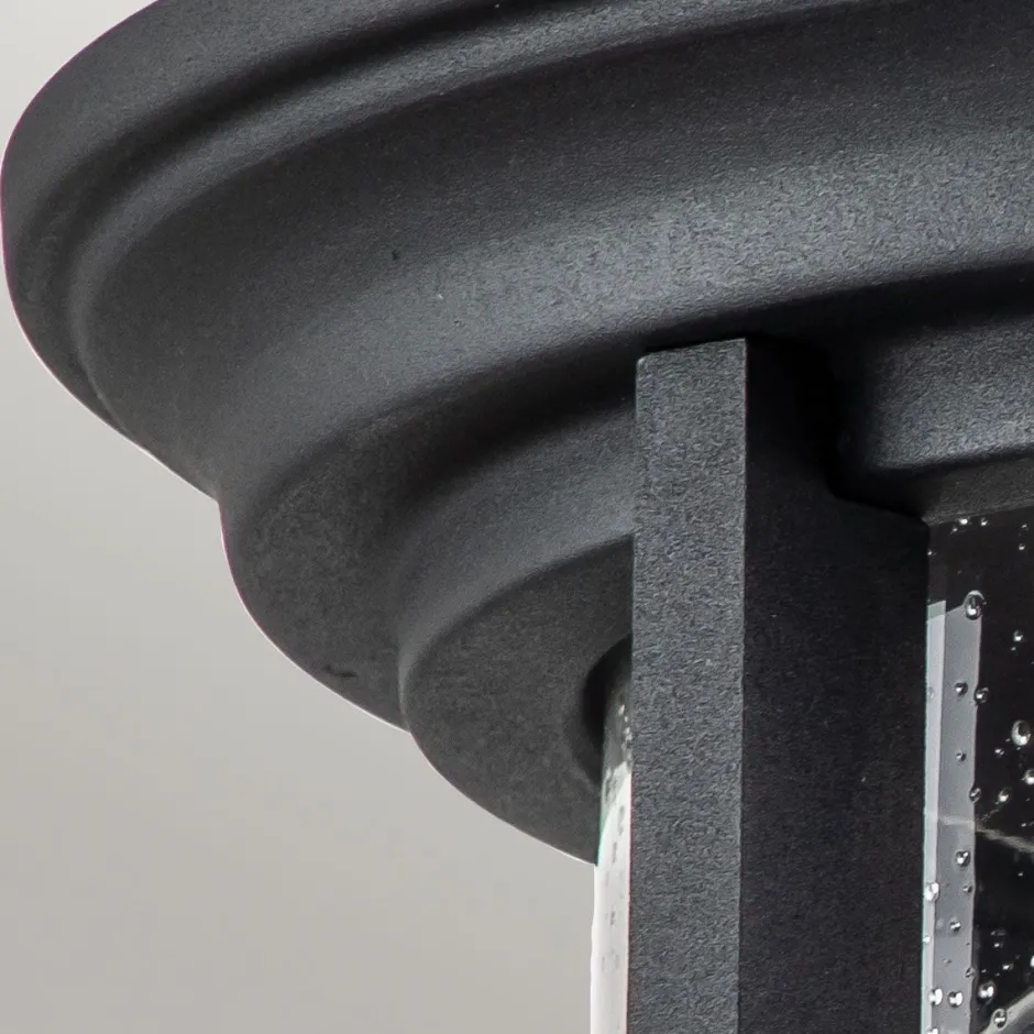 Außenleuchten Antik|Rustikale Außenleuchten*Elstead Deckenlampe außen rund Ø 33 cm Schwarz Transparent IP44