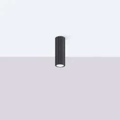 Sollux Deckenlampe Aufputz Ø 6,5 cm H: 20 cm Schwarz GU10 Aluminium< Flurlampen|Küchenlampen