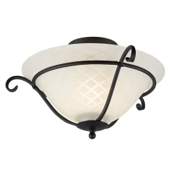 Wohnzimmerlampen|Glaslampen*Elstead Deckenlampe AUSTEN Metall Glas Wohnzimmer Leuchte