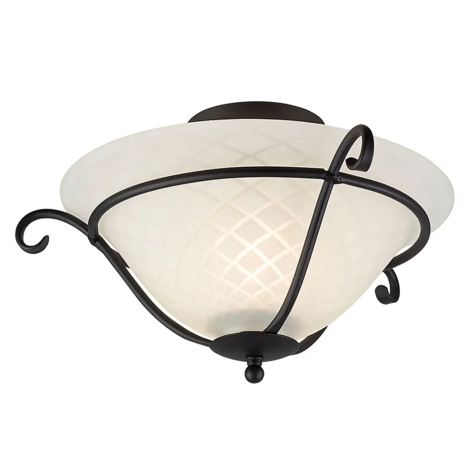 Wohnzimmerlampen|Glaslampen*Elstead Deckenlampe AUSTEN Metall Glas Wohnzimmer Leuchte