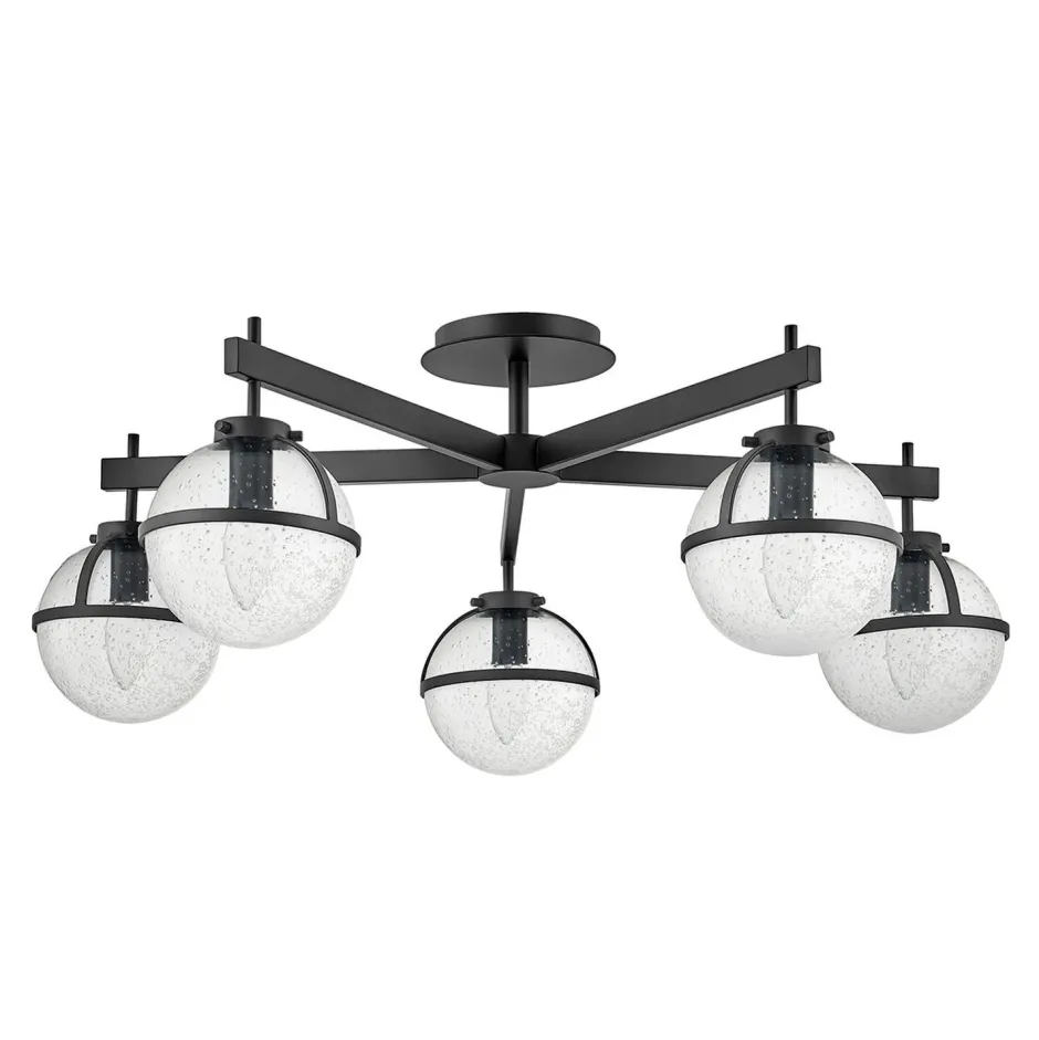 Elstead Deckenlampe Bad IP44 81,3 cm breit E14 Schwarz Metall Glas< Deckenleuchten|Badezimmer Lampe