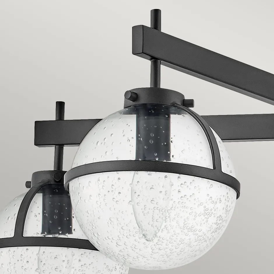 Elstead Deckenlampe Bad IP44 81,3 cm breit E14 Schwarz Metall Glas< Deckenleuchten|Badezimmer Lampe