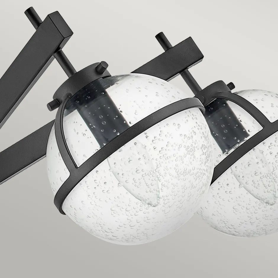 Elstead Deckenlampe Bad IP44 81,3 cm breit E14 Schwarz Metall Glas< Deckenleuchten|Badezimmer Lampe