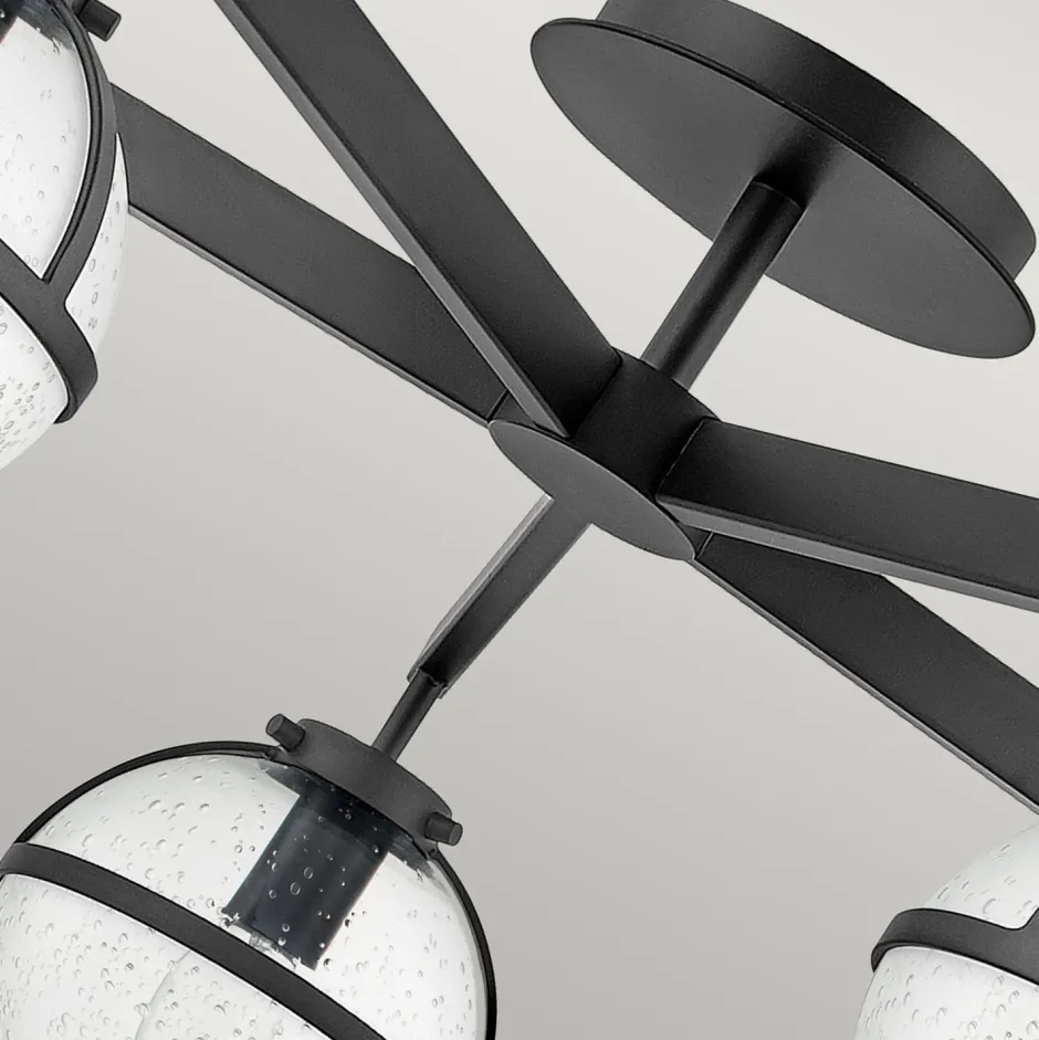 Elstead Deckenlampe Bad IP44 81,3 cm breit E14 Schwarz Metall Glas< Deckenleuchten|Badezimmer Lampe