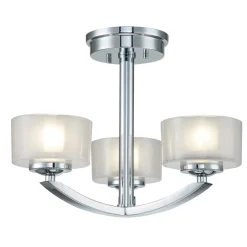 Deckenleuchten|Badezimmer Lampe*Elstead Deckenlampe Bad LED G9 IP44 40,6 cm breit 3000 K Chrom Weiß