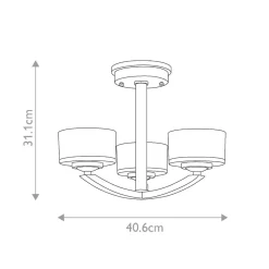 Deckenleuchten|Badezimmer Lampe*Elstead Deckenlampe Bad LED G9 IP44 40,6 cm breit 3000 K Chrom Weiß