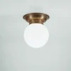 Flurlampen|Bürolampen*Berliner Messingleuchten Deckenlampe Berliner Messing Glaskugel E27 Ø16 cm rund