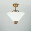 Berliner Messingleuchten Deckenlampe Berliner Messing Glas E27 Ø30 cm elegant< Bürolampen|Wohnzimmerlampen