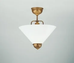 Berliner Messingleuchten Deckenlampe Berliner Messing Glas E27 Ø30 cm elegant< Bürolampen|Wohnzimmerlampen